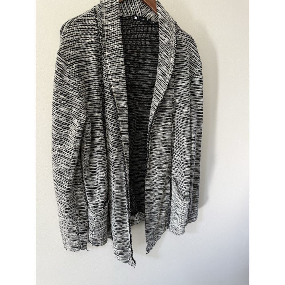 Par Simmons Len21 Jacket Womens Asymmetrical Lagenlook Black White PS Career - Picture 2 of 7